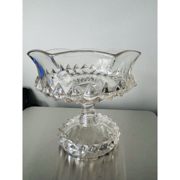 EAPG Bryce Bros Amazon Sawtooth Footed Compote Scallop Rim Early American 1890's - Picture 10 of 16